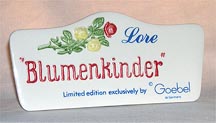 Blumenkinder Plaque  Lore Blumenkinder Figurine