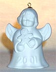 2001 Angel With Gingerbread - White Angel Bell