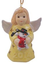 2014 Angel With Snowman - Vanilla Angel Bell
