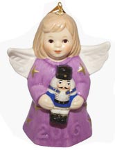 2016 Angel With Nutcracker - Lavender Angel Bell