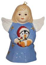 2017 Angel With Penguin - Ocean Blue Angel Bell
