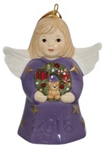 2018 Angel With Wreath - Indigo Angel Bell