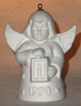 1990 Angel With Lantern - White Angel Bell