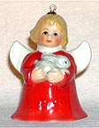 1999 Angel With Bunny - Red Angel Bell