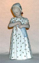 Bing & Grondahl Figurine - Mary With Doll, White Dress