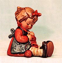 Goebel M I Hummel Figurine - Knit One, Purl One