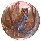 First Light - Great Horned Owl collector plate by Larry Toschik