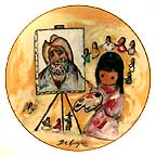 Little Girl Paints De Grazia collector plate by Ted DeGrazia