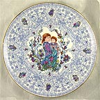Blue Trellis collector plate by Edna Hibel