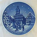 Marketplace In Heppenheim collector plate by Hans Mueller
