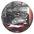 The Den: Black-Capped Chickadees collector plate by Kevin Daniel