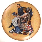 Planning Mother's New House collector plate by Norman Rockwell