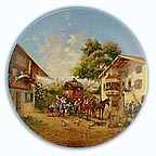 The Arrival Of The Stagecoach collector plate by Christian L&uuml;ckel