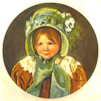 Sara In Green Bonnet collector plate by Mary Cassatt