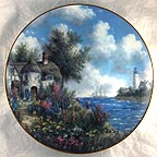 Sea Cliff Cottage collector plate by Dennis Patrick Lewan