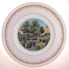 Central Park, The Drive collector plate by Currier And Ives