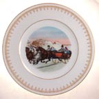 The Sleigh Race collector plate by Currier And Ives