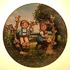 Apple Tree Boy & Girl collector plate by M I Hummel