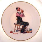 Man Threading A Needle collector plate by Norman Rockwell
