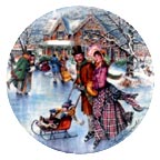 Skating On The Pond collector plate by Stewart Sherwood