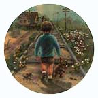 Home By Lunch collector plate by Rusty Money