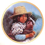 Girl With Straw Hat collector plate by Susie Morton