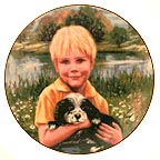 Michael's New Puppy collector plate by Charlene Mitchell