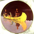 Evening On A Canadian Lake collector plate by Frederic Remington