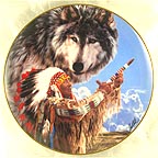 Summoning Of The Wolf Spirit collector plate by Paul Calle