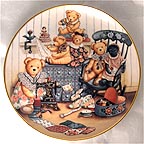 Teddy Bear Sewing Circle collector plate by Nita Showers