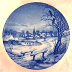 Snowy Village collector plate