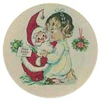 Santa And Girl collector plate by Charlotte Byj