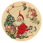 Santa At Tree collector plate by Charlotte Byj