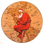 Santa Plans His Visit collector plate by Norman Rockwell