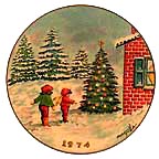 Playing By The Christmas Tree collector plate by Dominic Mingolla