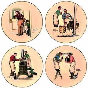Set of 4 collector plate by Norman Rockwell