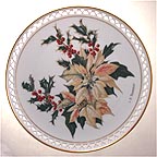 December - Poinsettias and Holly collector plate by Linda Thompson