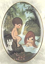 Adam And Eve In The Garden Of Eden collector plate by Sam Butcher