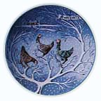 Three French Hens collector plate by Remy Hetreau