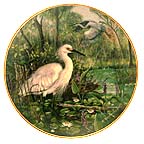 Probing The Marshes - Snowy Egret collector plate by Gerda Neubacher