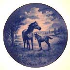 Mare And Foal collector plate by Toni Schoener