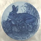 Rabbit with Young collector plate by Joann Nathcott
