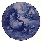 Hen And Chicks collector plate by Toni Schoener