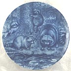 Raccoon with Young collector plate by Joann Nathcott