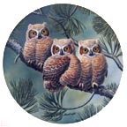 Three Of A Kind: Great Horned Owls collector plate by Joe Thornbrugh