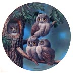 Peek-A-Whoo: Screech Owls collector plate by Joe Thornbrugh