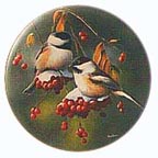 Chickadees collector plate by Kevin Daniel