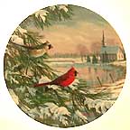Cardinals In Winter collector plate by Sam Timm