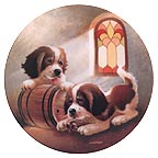 Barreling Along collector plate by Lynn Kaatz