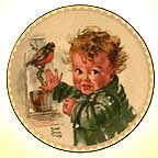 Little Red Robins collector plate by Maud Tousey Fangel